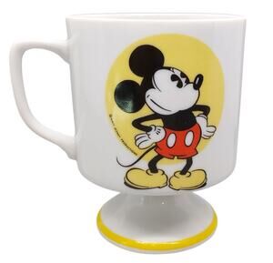 Vtg Mickey Mouse Pedestal Mug Walt Disney Productions Japan Footed Coffee Cup